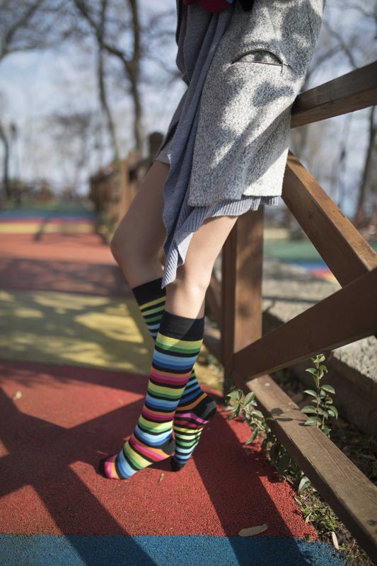 Colorline Classic: Women’s Multiline Stripe Knee-High Socks – Multi-Pack