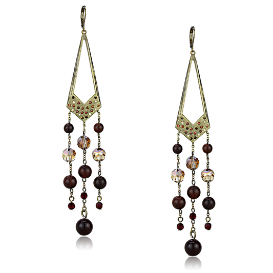 Bohemian Sunset: Antique Copper & Multicolor Statement Earrings