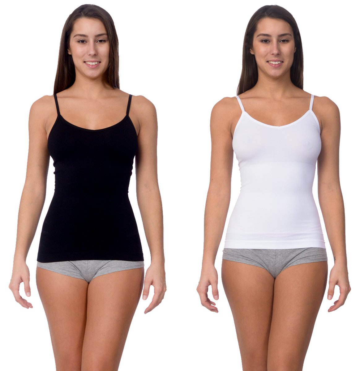 Curve Refine: 2-Pack Seamless Reversible Shaping Camisole (Black & White)