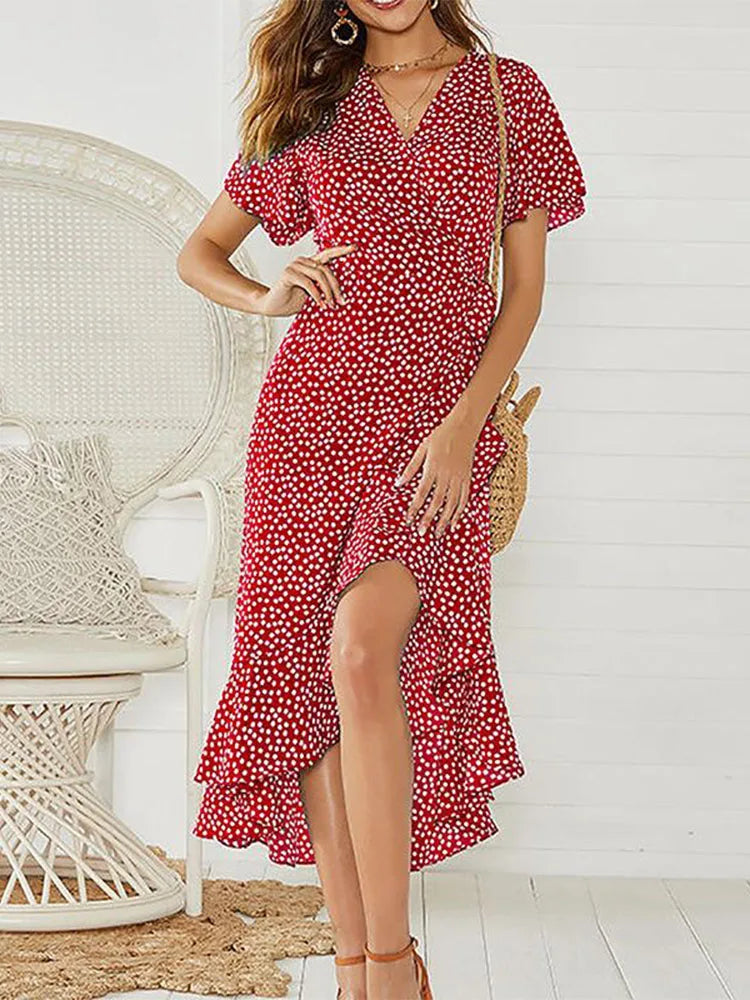Vestido largo floral para mujer, ideal para la playa y resorts