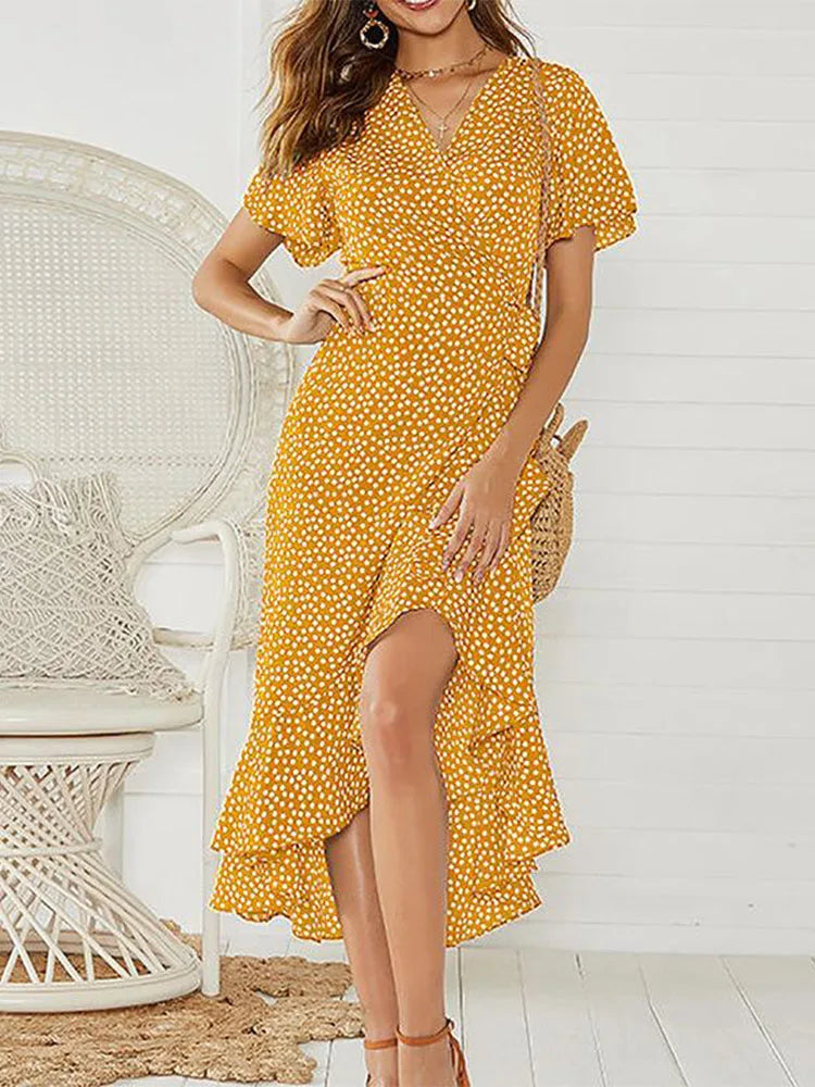 Vestido largo floral para mujer, ideal para la playa y resorts