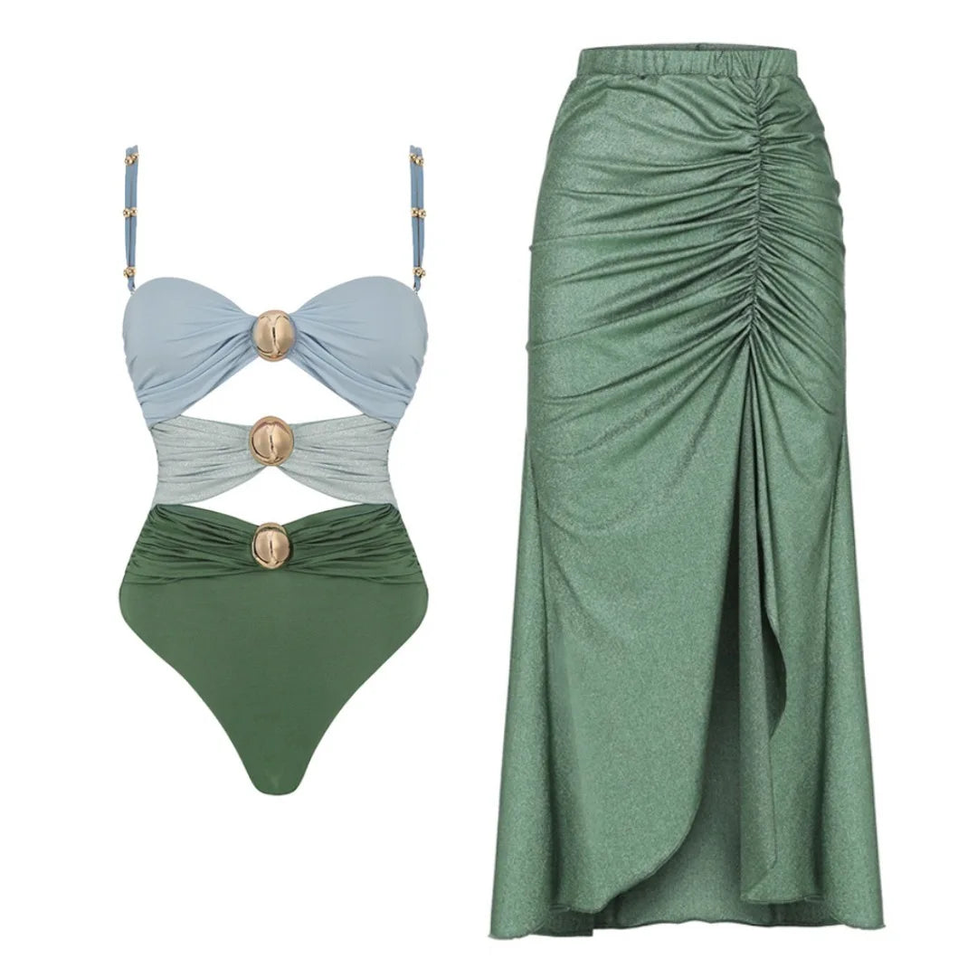 High-Waist 3-Piece Floral Bikini Set | The Sophisticated Shoppers