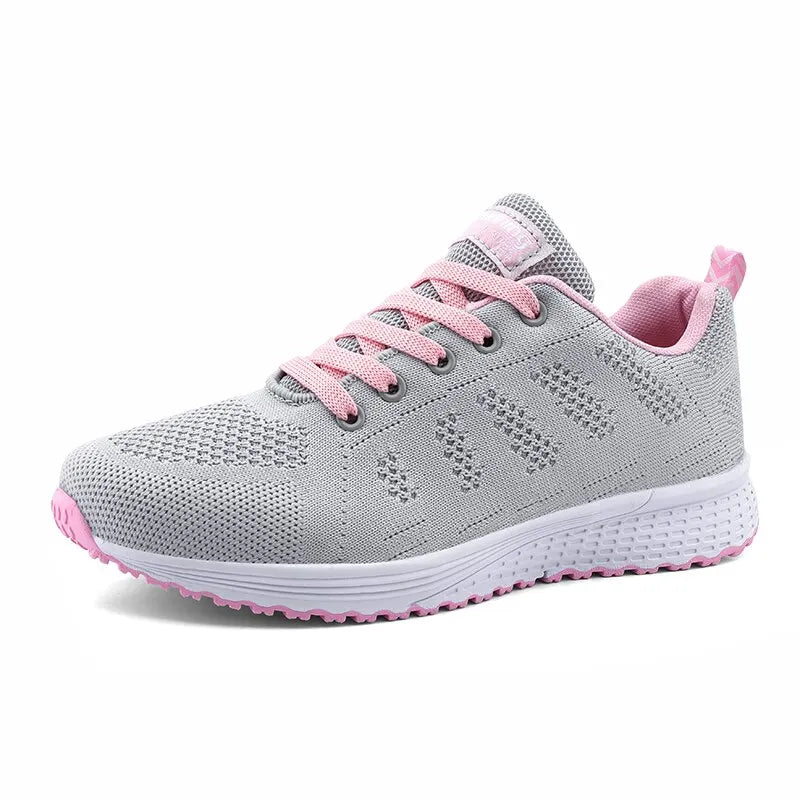 Zapatos informales de mujer, moda, transpirables, planos de malla para caminar