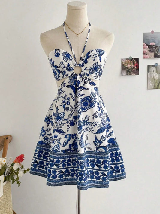 Floral Halter Neck Dress | The Sophisticated Shoppers