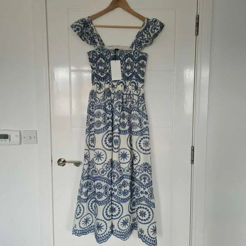 Boho Inspired Eyelet EMBROIDERED DRESS