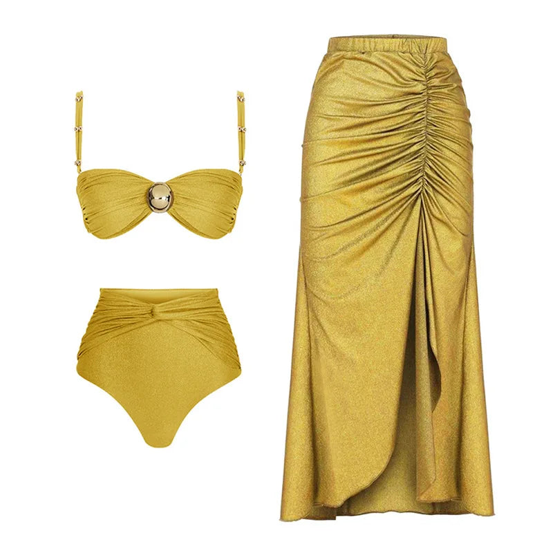 High-Waist 3-Piece Floral Bikini Set | The Sophisticated Shoppers