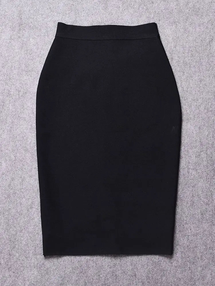 Bandage Skirts Women Knee Length Elastic Bodycon Office Skirt