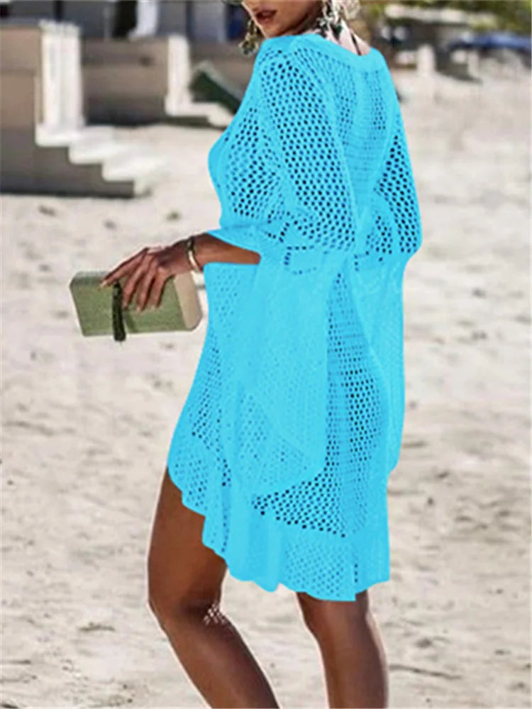 White Crochet Beach Tunic Cover-Up