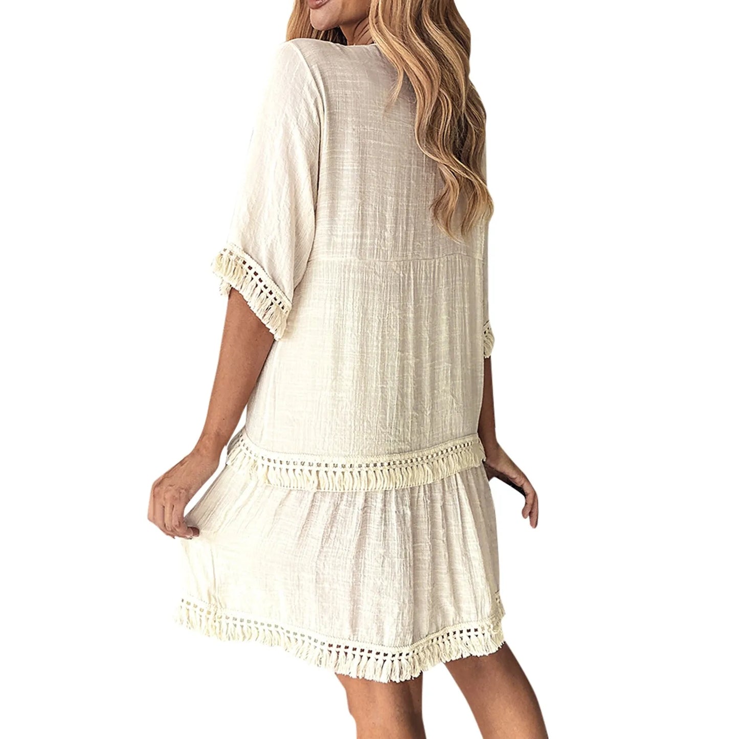 Boho Dress for Women'S Casual Elegant Embroidered v Neck