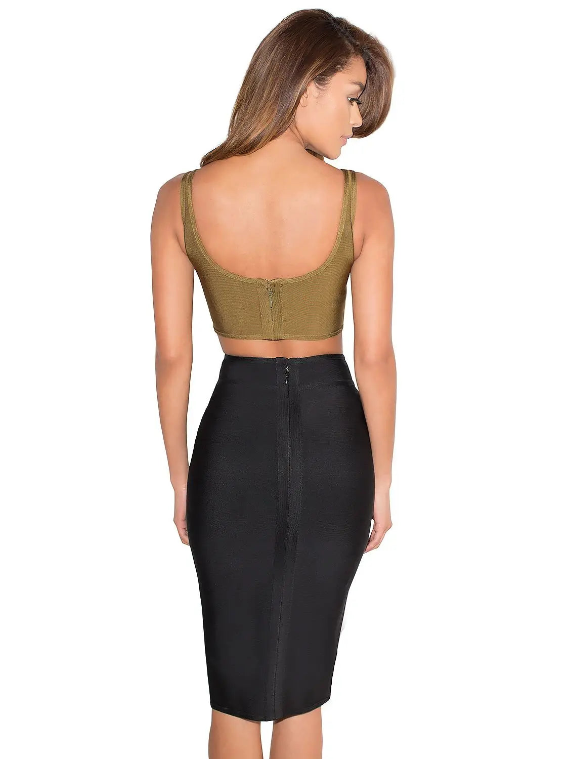 Bandage Skirts Women Knee Length Elastic Bodycon Office Skirt