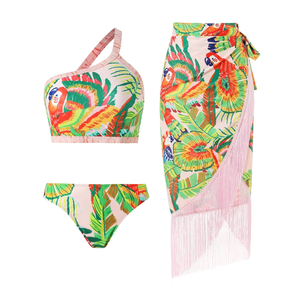 High-Waist 3-Piece Floral Bikini Set | The Sophisticated Shoppers