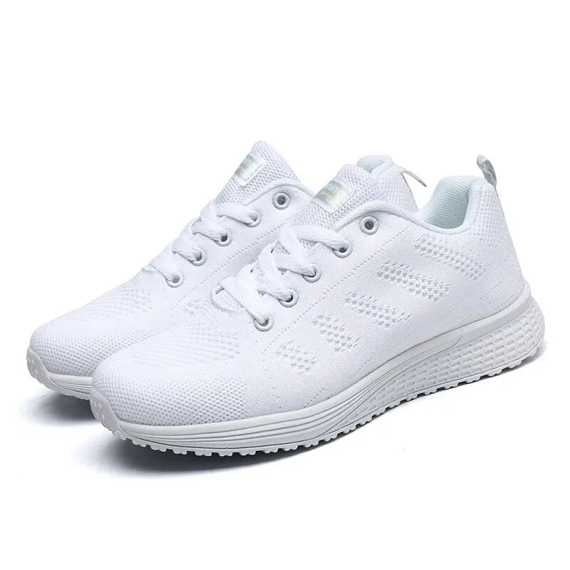 Zapatos informales de mujer, moda, transpirables, planos de malla para caminar