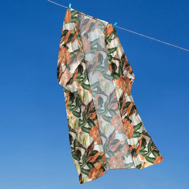 Printed Bikini Set with Wrap Skirt Sarong