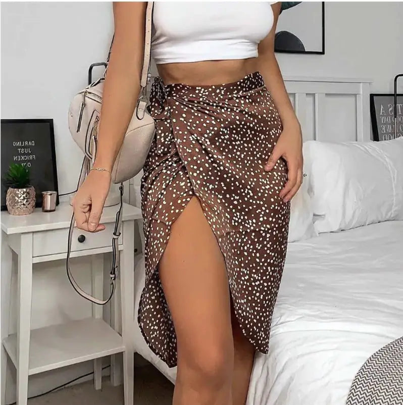 High Waist Summer Wrap Skirts for Casual Parties