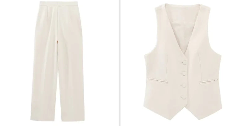 Double-Breasted Blazer Set — Structured Two-Piece Suit