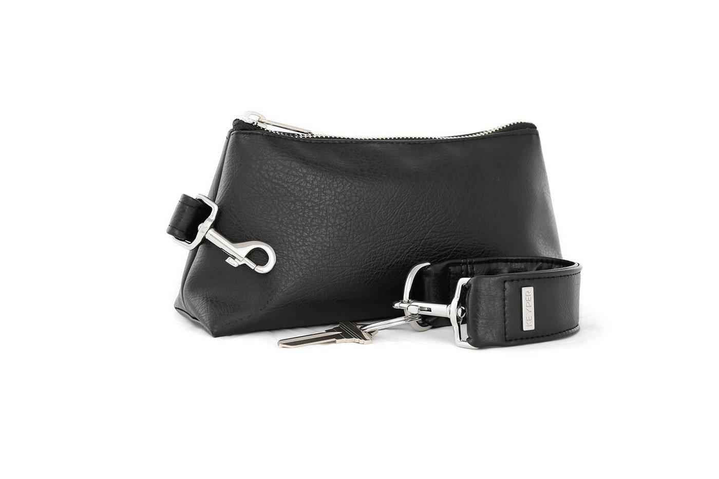 Classic Black Vegan Leather 2-Piece Wristlet Set