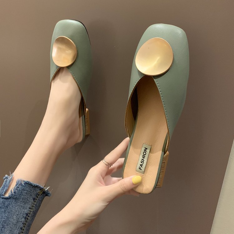 Low-Heel Closed-Toe Summer Slides