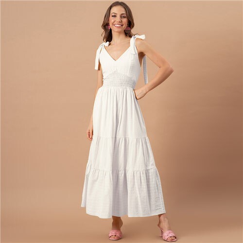 French Kiss Jacquard Maxi Dress – White Romance Edition