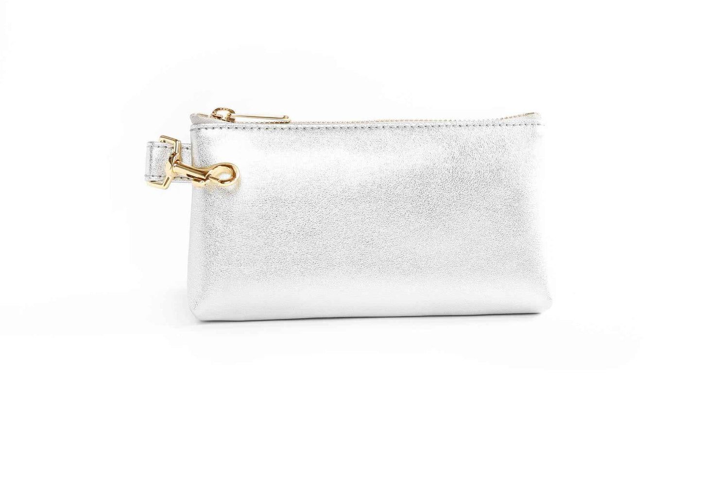 Silver Premium Leather Clip Bag
