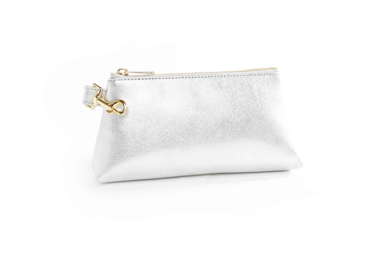 Silver Premium Leather Clip Bag
