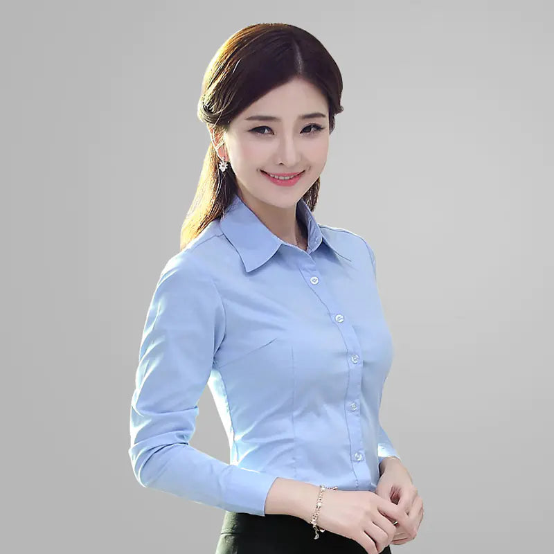 Women’s Long Sleeve Slim Fit Business Shirt | Sophisticata™